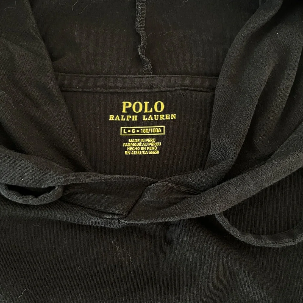 Polo Ralph‎ Lauren Mens Large Black Hoodie Cotton T-shirt
